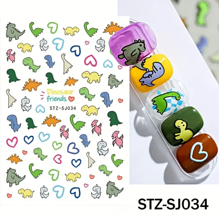 Cute Cartoon Nail Art Stickers: 3D Kawaii Dinosaur, Three-Eyed Boy, and Little Monster Nail Art Decals - Self-Adhesive Nail Decorations for Creative Nail Art DIY