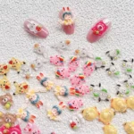 50 pcs Fun and Fashionable Cartoon Nail Decor: 3D Resin Candy Rhinestone Nail Art Accessories - Add a Playful Touch to Your Nail Charms