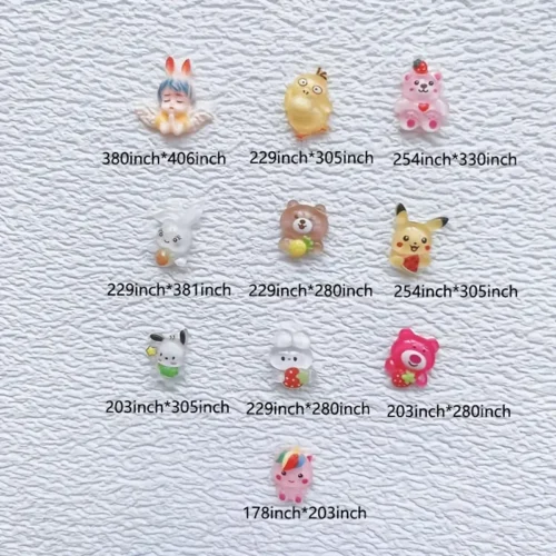 50 pcs Fun and Fashionable Cartoon Nail Decor: 3D Resin Candy Rhinestone Nail Art Accessories - Add a Playful Touch to Your Nail Charms