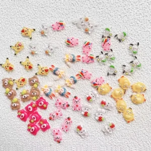 50 pcs Fun and Fashionable Cartoon Nail Decor: 3D Resin Candy Rhinestone Nail Art Accessories - Add a Playful Touch to Your Nail Charms