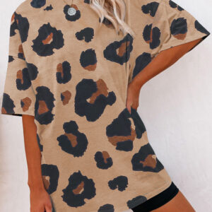 Wildly Chic Leopard Print Boyfriend Fit Loose T-Shirt