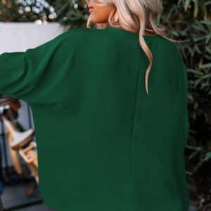 Green Shift Top with Stylish Smocked Wrist Detail