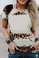 Safari Chic- Bleached Leopard Print Short Sleeve Tee