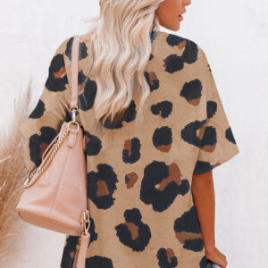 Wildly Chic Leopard Print Boyfriend Fit Loose T-Shirt