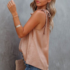 Wildly Chic Pink Leopard Tie Neck Tank