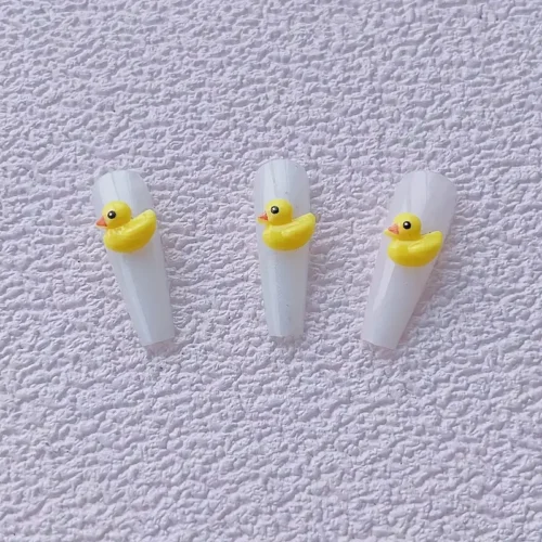 20pcs Kawaii Cartoon Nail Art Jewelry: Adorable Duck Resin Nail Art Charms - Delightful Nail Decoration Accessories for Women's DIY Nail Art