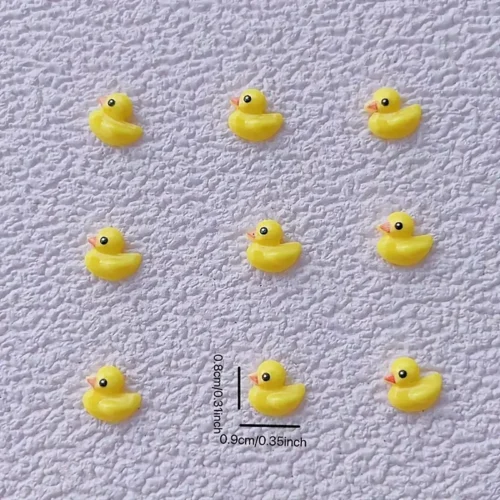 20pcs Kawaii Cartoon Nail Art Jewelry: Adorable Duck Resin Nail Art Charms - Delightful Nail Decoration Accessories for Women's DIY Nail Art