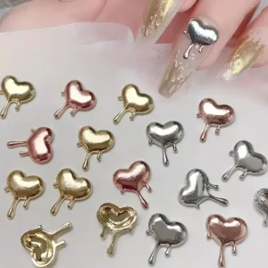 10Pcs Vintage Rose Metal Flowers for Nail Charms: Gold Alloy Punk Style Nail Art Decorations for DIY Nail Designs