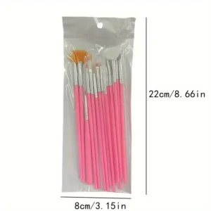 15 Pcs Nail Gel Paint Brushes: Complete Set for Nail Art Design