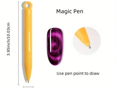 3D Magnetic Cat Eye Effect Gel Nail Art Design Board with Stick Wand: Effortless DIY Manicure Tool