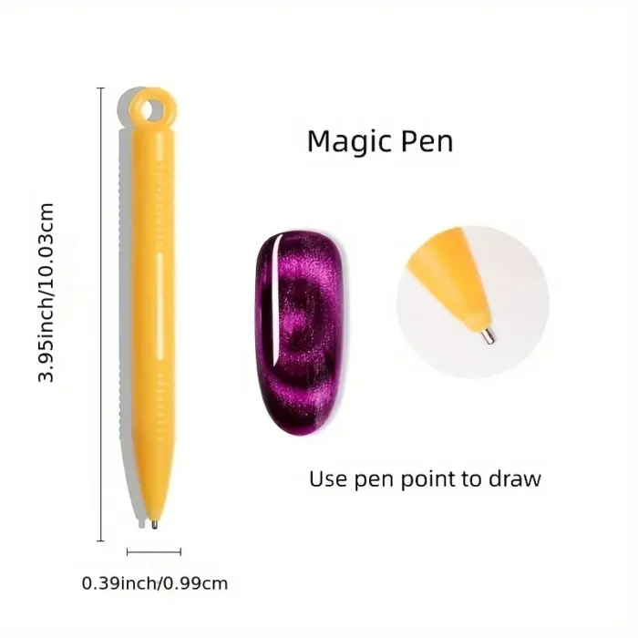 3D Magnetic Cat Eye Effect Gel Nail Art Design Board with Stick Wand: Effortless DIY Manicure Tool