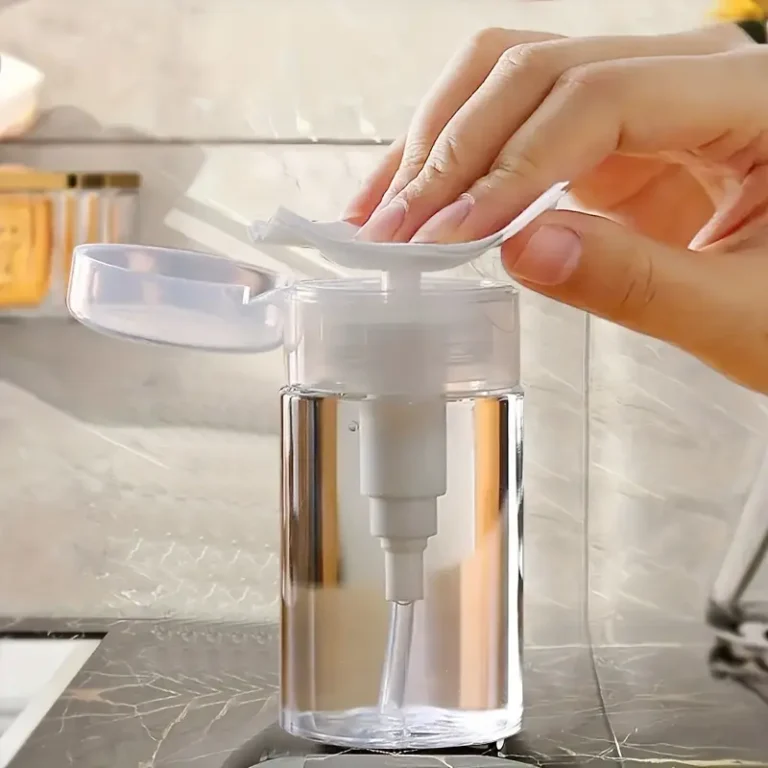 Push Down Pump Dispenser: Empty Alcohol Dispenser Bottle with One-Touch Pump for Nail Polish and Makeup Remover