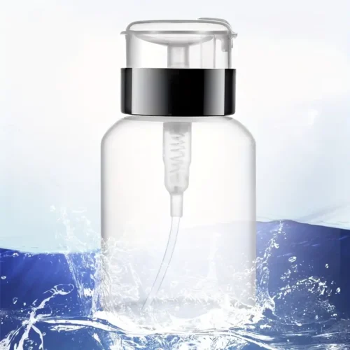 Push Down Pump Dispenser: Empty Alcohol Dispenser Bottle with One-Touch Pump for Nail Polish and Makeup Remover