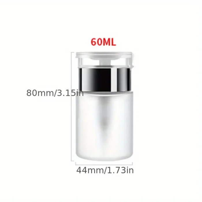 Push Down Pump Dispenser: Empty Alcohol Dispenser Bottle with One-Touch Pump for Nail Polish and Makeup Remover