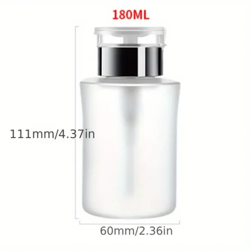 Push Down Pump Dispenser: Empty Alcohol Dispenser Bottle with One-Touch Pump for Nail Polish and Makeup Remover
