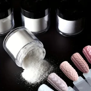 10ml Ultrafine Nail Art Powder: Glossy Glitter in White, Black, and Transparent Shades - Perfect for Women and Girls' DIY Nail Art