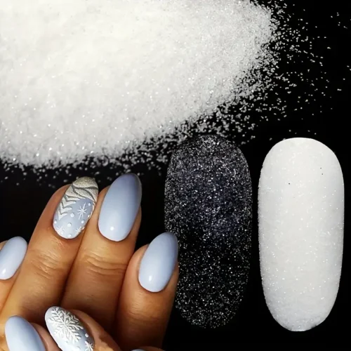 10ml Ultrafine Nail Art Powder: Glossy Glitter in White, Black, and Transparent Shades - Perfect for Women and Girls' DIY Nail Art