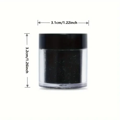 10ml Ultrafine Nail Art Powder: Glossy Glitter in White, Black, and Transparent Shades - Perfect for Women and Girls' DIY Nail Art