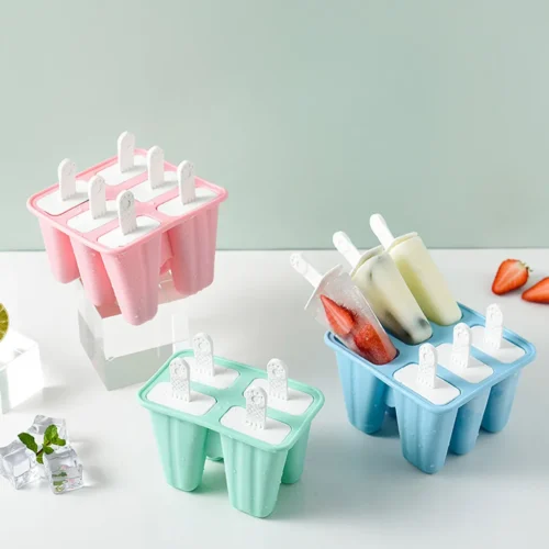6 Hole Silicone Ice Cream Mold: DIY Popsicle Maker for Frozen Treats