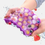 37 Cavity Silicone Ice Cube Tray Honeycomb Ice Cube Mold With Lid Flexible Ice Cream Maker / BPA Free