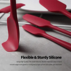 Leeseph Premium Silicone Spatula Set - High Heat-Resistant, Seamless Design with Stainless Steel Core - Ideal for Cooking and Baking, Non-Stick