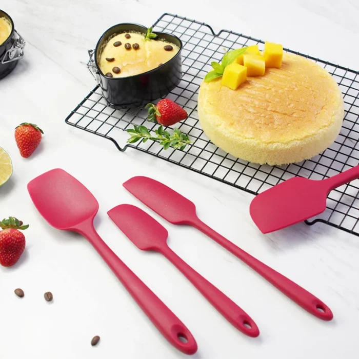 Leeseph Premium Silicone Spatula Set - High Heat-Resistant, Seamless Design with Stainless Steel Core - Ideal for Cooking and Baking, Non-Stick