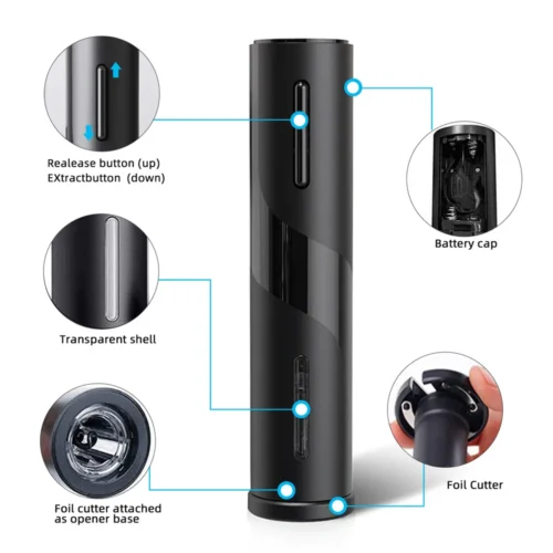 Automatic Electric Wine Opener - Effortless Battery-Powered Cork Removal for Wine Lovers