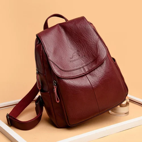 Vintage Shoulder Bags for Ladies - Soft Leather Backpacks for Casual Travel and School