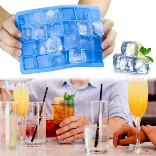 24 Ice Cube Tray - Food-Grade Silicone Ice Cube Mold with Lid for Ice Cream, Chocolate, Parties, and Drinks