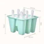 6-Hole Silicone Ice Cream Mold: Popsicle Mould and Reusable DIY Homemade Ice Cream Maker Tools for Kitchen Accessories