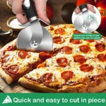 Premium Stainless Steel Kitchen Pizza Cutter Wheel - Versatile Server Tool for Pizza, Waffles, Cookies, Cakes, Bread, and Dough Slicing