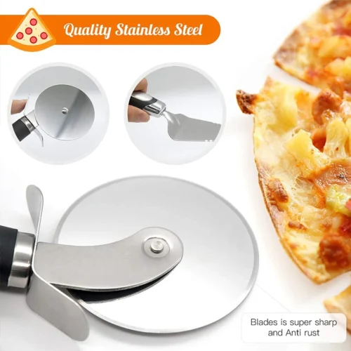 Premium Stainless Steel Kitchen Pizza Cutter Wheel - Versatile Slicing Tool for Pizza, Bread, and Desserts