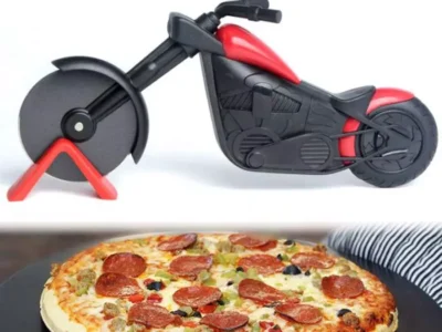 Motorcycle-Inspired Pizza Cutter Wheel - Stainless Steel Roller for Pizza and Pastry