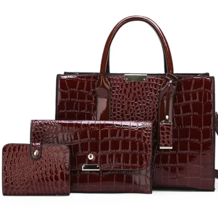 Vintage Crocodile Pattern Luxury Handbag - Stylish and Spacious Tote Bag for Casual and Designer Fashion