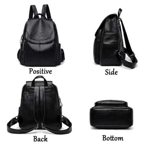 Vintage Shoulder Bags for Ladies - Soft Leather Backpacks for Casual Travel and School