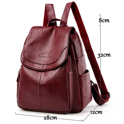 Vintage Shoulder Bags for Ladies - Soft Leather Backpacks for Casual Travel and School