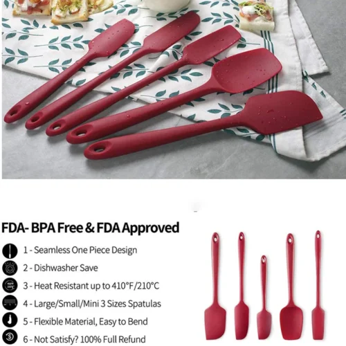 Leeseph Premium Silicone Spatula Set – Heat Resistant and Non-Stick Baking Tools