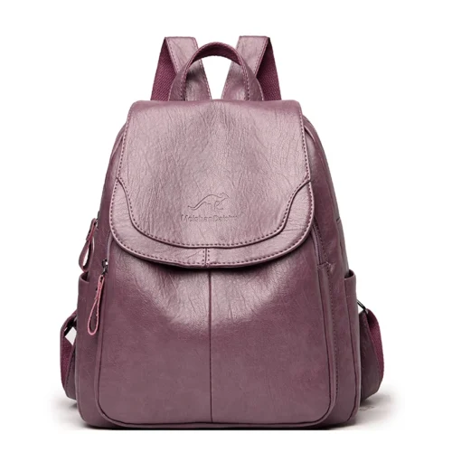 Vintage Shoulder Bags for Ladies - Soft Leather Backpacks for Casual Travel and School
