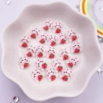 30pcs Resin Mini Kawaii Strawberry Rabbit Nail Art Flatback Stones: Ideal for Scrapbooking, Wedding Manicures, Appliques, Embellishments, and DIY Crafts