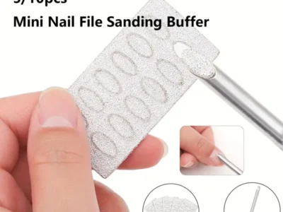 Nail Cuticle Pusher Set: Includes Mini Nail File, Sanding Buffer, and Polishing Trimming Tools for Complete Manicure Treatment