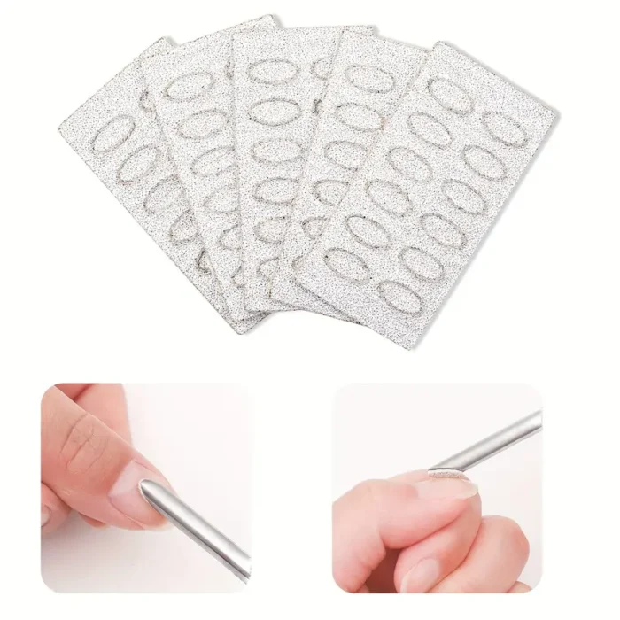 Nail Cuticle Pusher Set: Includes Mini Nail File, Sanding Buffer, and Polishing Trimming Tools for Complete Manicure Treatment