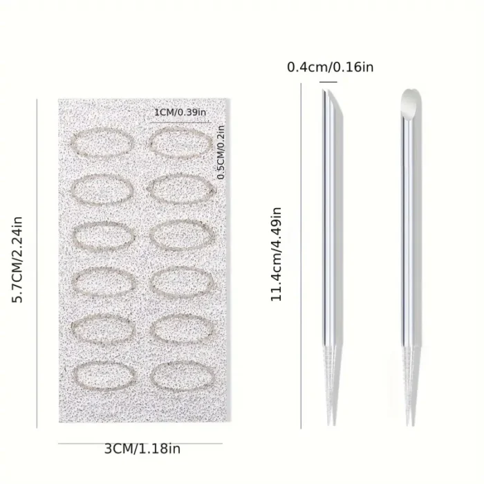 Nail Cuticle Pusher Set: Includes Mini Nail File, Sanding Buffer, and Polishing Trimming Tools for Complete Manicure Treatment