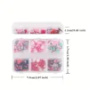 6 Grids 3D Kawaii Nail Art Charms: Love Heart, Red Lips, and Polymer Soft Clay Slice Decoration - Perfect for Valentine's Day Nail Art Accessories