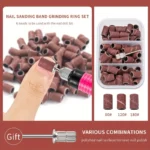 Sanding Bands for Nail Drill: Professional 50 Pcs Set with 4 Colors (Coarse and Fine Grit) - Includes Grits 80#, 120#, and 180# for Efile Sanding Cap
