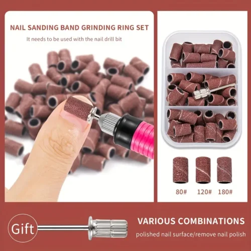 Sanding Bands for Nail Drill - 50 Pcs Coarse & Fine Grit