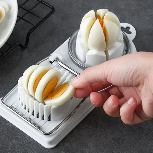 Multifunctional Egg Slicer: Stainless Steel and PP Kitchen Gadget for Perfect Egg and Luncheon Meat Cuts