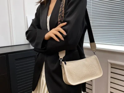 Soft Leather Shoulder Bag - Trendy Genuine Cowhide Tote for Ladies