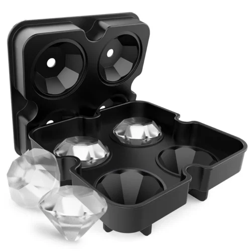 Large Silicone Ice Cube Trays with Lids - Perfect for Reusable Ice Mold and Decorative Ice Shapes