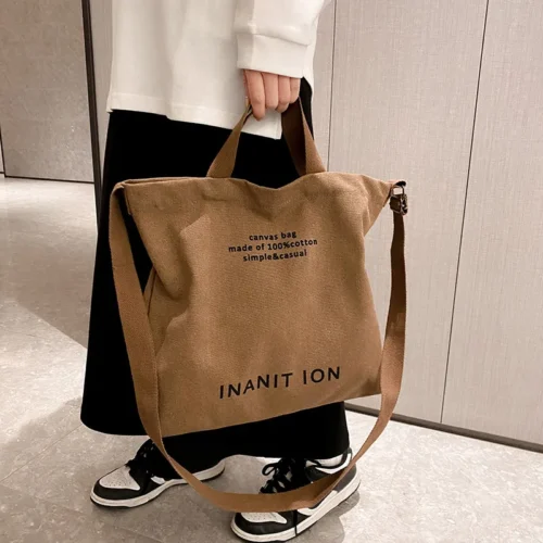 Simple Canvas Tote Bag - Neutral Colors and Casual Elegance