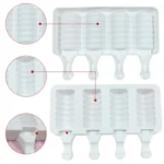 Silicone Popsicle Molds - Create Delicious Ice Cream Treats and Ice Cubes with 4 or 8 Cavity Screw Thread Design - Perfect for Summer Desserts and Cold Drinks